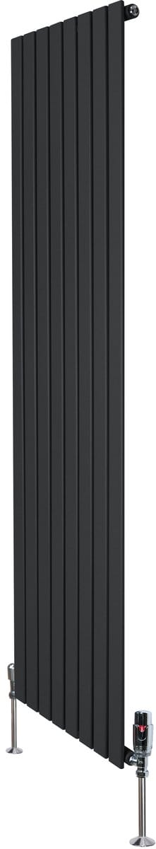 1-kolom design radiator - 1800x560 mm - zwart - thermostaatkraan