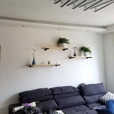 Plankdragers Set - Zware Steunen - Wand Decoratie - Stabiele Ronde Buizen - 35 cm Lengte - Zwart