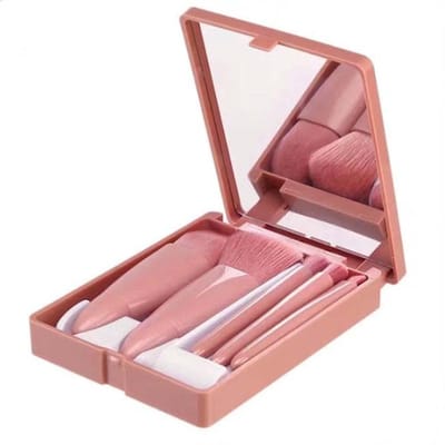 Make-up Kwasten Set met Spiegel - 5-Delig - Make-up Kit - reisvriendelijk