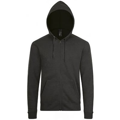 SOLS Herenstenen Ritssluiting in de vorm van een gewone Hoodie (Houtskool mergel)