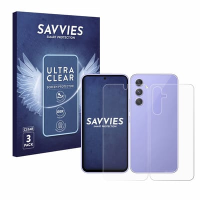 Savvies - Screenprotector voor Samsung Galaxy A54 5G (Voor+Achter) - Folie Beschermfolie transparant 6 Stuks