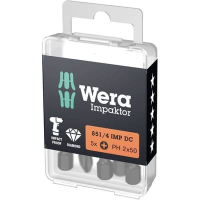 Wera 851/4 Impaktor DC Phillips Bit PH3 x 50mm VE=5 - 05057657001