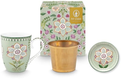 Pip Studio - Lily & Lotus Tea for one set Groen - Cadeaudoos - Porselein