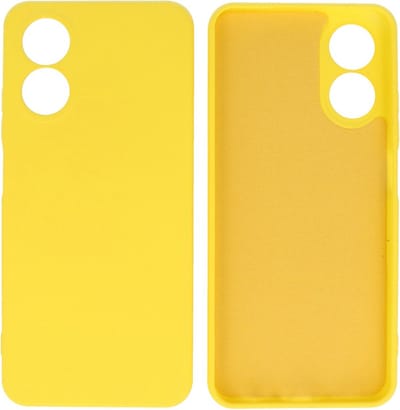 Hoesje Geschikt voor OPPO A17 - Fashion Telefoonhoesje Backcover - Siliconen Hoesje - Geel