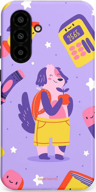 Casetastic hoesje geschikt voor Samsung Galaxy A36 / Samsung Galaxy A56 - Dubbellaagse bescherming - Tussen boeken en sterren - Fashion Case - Lavendel Geel