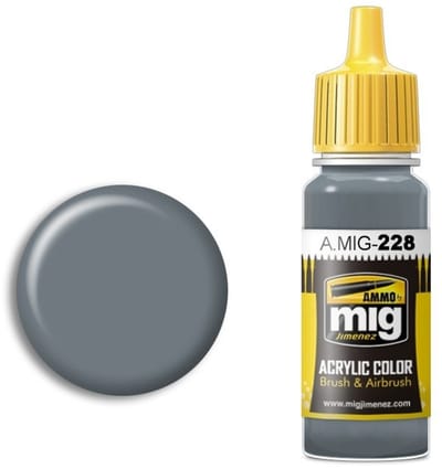 AMMO MIG Hobbyverf Acrylverf - MIG 0228 FS 35164 Intermediate Blue (ANA 608) - Acryl Verf flesje - 17 ml