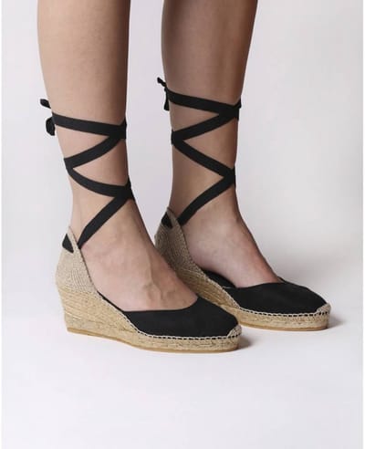 Valenciaanse espadrille met wigvormige zool en nerven | CALONGE