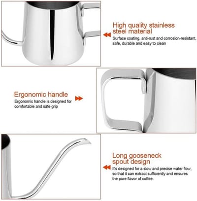 Dailygoods - Roestvrijstalen Druppelkoffiepot - Zwanenhals Waterkoker