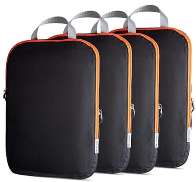 Compressie Verpakkingskubussen voor Reizen - Organiseer je Koffer Gemakkelijk en Efficiënt (4 Stuks)