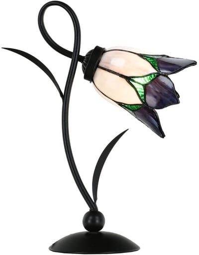 Tiffany Tafellamp Lovely Flower Purple Romantic - Art Deco Trade