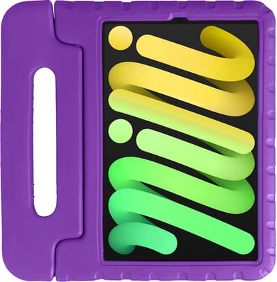 Hoes - Geschikt voor Apple iPad Mini 7 (2024) - 8.3 inch - 7e Generatie - Kinderhoes Shockproof Bumper - Kidsproof Case - Tablet Hoesje - Kinder Hoesje Cover - Paars