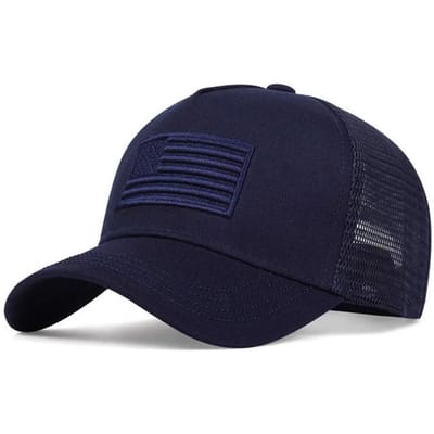 VS Vlag Mesh Baseballpet Zomer Ademende Pet Mannen Vrouwen Tactische Petten Unisex Hip Hop Petten Outdoor Sport Trucker Petten blue