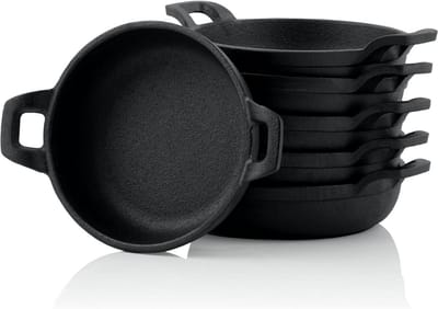 GTB® Gietijzeren Pan Bbq - Gietijzeren Skillet - Pan Bbq - Zwart - 13cm x 17cm x 4cm