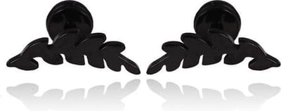 Mendes Leaf Stud oorbellen Black