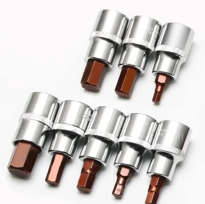 Inzetstuk 12.5 mm (1/2") voor hexagon socket sleutel | CV staal, hex sleutel, gereedschap set (H6 x 60 mm)