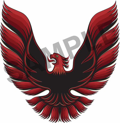 Pontiac Transam 1978-1981 Zijstickers Firebird replika Rood