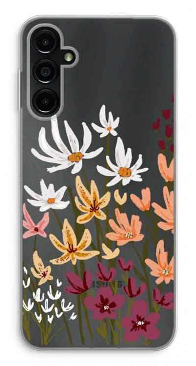 Case Company® - Hoesje geschikt voor Samsung Galaxy A14 hoesje - Painted wildflowers - Soft Cover Telefoonhoesje - Bescherming aan alle Kanten en Schermrand