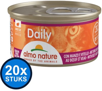 20x Almo Nature Daily - Mousse Rund - Kattenvoer Natvoer - 85g