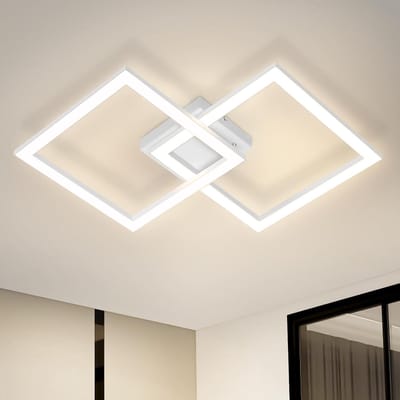 Glitzerlife - Plafondlamp - Moderne LED Kruisvorm - Warmwit Licht - Aluminium En Kunststof - Voor Woonkamer Slaapkamer Keuken - 65.2cm Wit