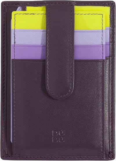 Creditcardhouder Leer - Kaarthouder Portemonnee - Organiseren van pasjes - 9 Opbergvakjes - 9x13 cm - Paars