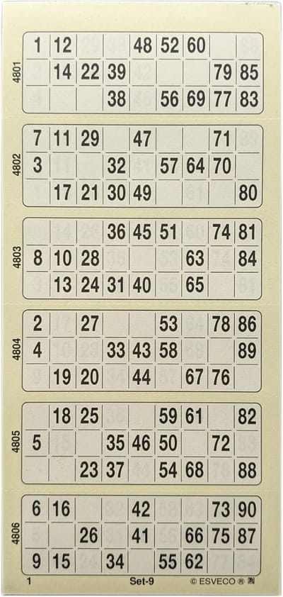 Bingoticketblok - Bingo kaarten - Gezellige avonden - Praktische perforatie - 600 tickets - Geel