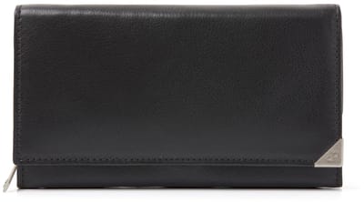 Ruime portemonnee met overslag en ritsvakken | Beurs dames | Geldbeugel dames met 7 pasjesvakken, 5 steekvakken en klassiek design | Elegante en functionele leren portemonnee voor dames | RFID-bescherming | 15178