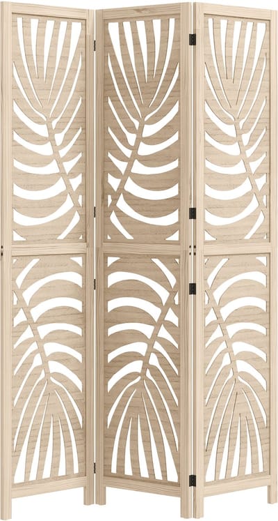 HOMCOM Kamerscherm - Paulowniahout - 120x1,7x170cm - Natuurlijk hout