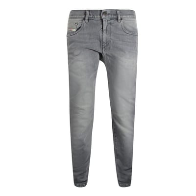 Diesel Heren 2019 D-Strukt-R Katoenen Denim Jeans (Grijs wasgoed)