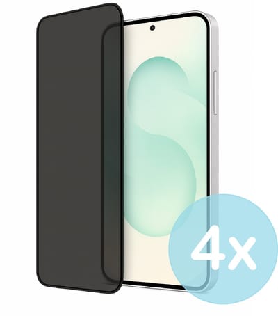 Privacy Screenprotector Geschikt voor Samsung Galaxy S25 Plus – Anti-Gluren – Krasbestendig Gehard Glas 9H – Volledige Dekking – 4-Pack – FuturiQ