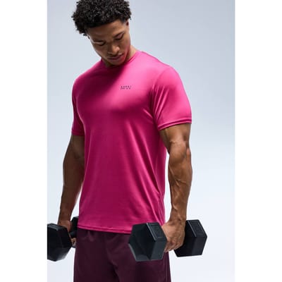 Heren Actief Performance Regular Fit T-shirt | Bright Pink | Size Small
