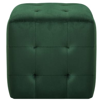 vidaXL - Poef - 2 - st - 30x30x30 - cm - fluweel - groen