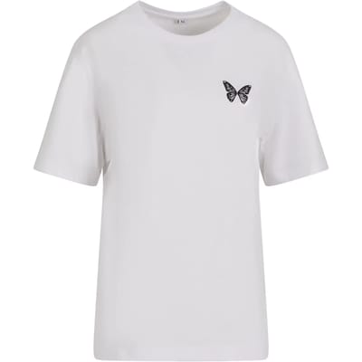 Dames-T-shirt Mister Tee Butterfly EMB