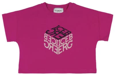 Ice berg crop top/t-shirt maat 128/134 fuchsia