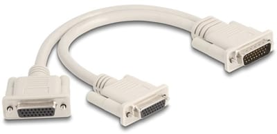Delock Adapter Y-Cable Splitter D-Sub HD 26 pin male to 2 x D-Sub HD 26 pin female with screws 30 cm