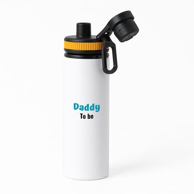 Hacebo® - daddy to be waterfles met draaidop oranje - Papa - beste vader - vader cadeautjes - vaderdag - verjaardagscadeau - verjaardag - cadeau - geschenk - kado - gift - vader artikelen - water fles - 850ML