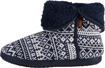 Apollo Hoge pantoffels/sloffen Folklore - gebreid - heren - zwart - maat 45-46