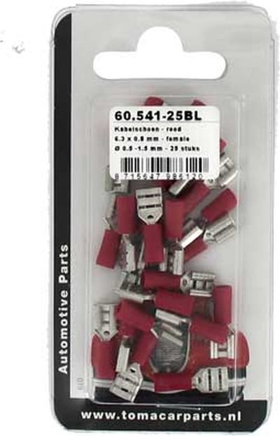 Kabelschoen 6.3x0.8 mm 25 stuks blister