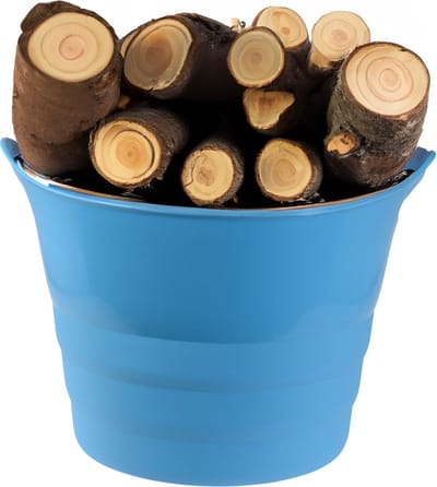 Haardblokken/houtblokken flexibele emmer/kuip - blauw - 42 liter -38 x 45 cm - kunststof