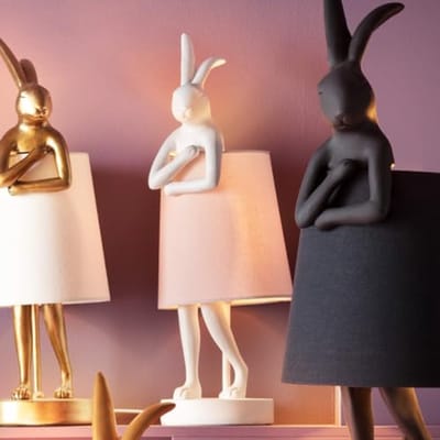Tafellamp Dierenkonijn Roze/Wit - Konijnenlamp voor Kinderen - Bureaulamp met Tuimelschakelaar