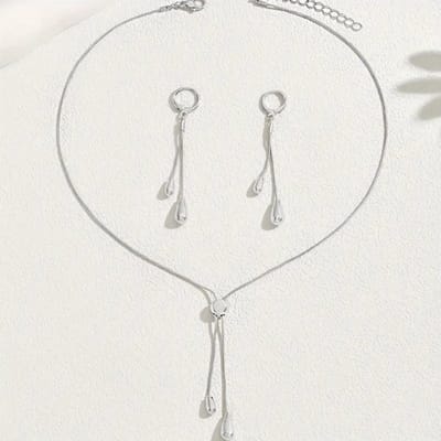 Livano Ketting - Dames - Staal - Nep zilver - Met Hanger - Set - Zilver