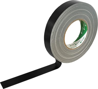 Nichiban® Duct 25mm breed x 50mtr lang - Zwart - 1 rol - Podiumtape - Gaffa tape - Met de Hand Scheurbaar - Japanse Topkwaliteit - (021.0169)