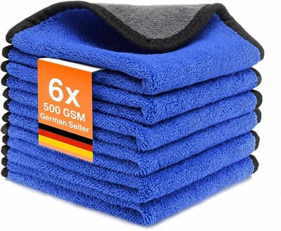 Dailygoods- Microvezeldoeken 500 g/m² - Poetsdoek 30 x 30 cm - Auto/Schoonmaak - Lakvriendelijk - Antikalk - Zachte structuur - Schoonmaakdoeken