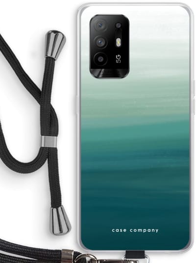 Case Company® - Hoesje met koord geschikt voor Oppo A94 5G hoesje met Koord - Ocean - Telefoonhoesje met Zwart Koord - Bescherming aan alle Kanten en Over de Schermrand