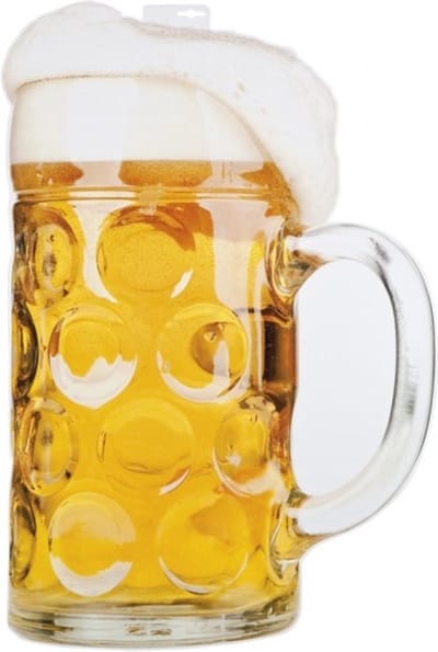 Kartonnen decoratie Bierglas dubbelzijdig.
