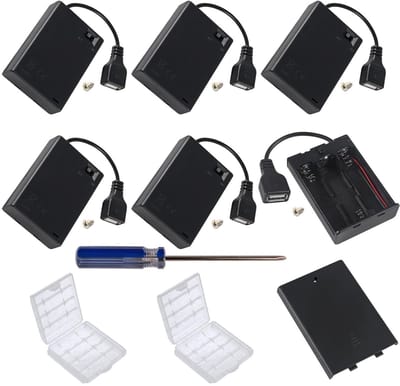 Dailygoody - 3AA batterijhouder - USB-aansluiting - Eenvoudig aan te sluiten - Kunststof - Batterijhouder - Veilig in gebruik - Geschikt voor diverse ...