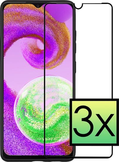 Screenprotector - 3 Stuks - Geschikt voor Samsung Galaxy A04s - Full Cover - Beschermglas - Gehard Glas - Tempered Glass - Screen Protector