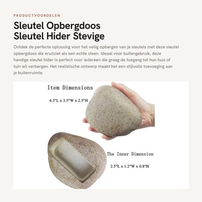 Dailygoods- Sleutelopbergdoos Waterdicht - Sleutelkluisje Buiten - Sleutelkluis - Sleutelhouder - Hars - 10 x 8 x 6 cm