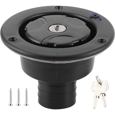 Zwaartekracht Zoetwater Inlaat Afsluitbare Lekvrije Watervulkap met 2 Sleutels voor Camper Caravan Motorhome black