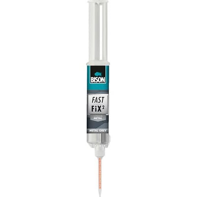 Bison Fast Fix² Vloeibaar metaal 10 g, 2-componentenlijm, metaal, reparatie, vulcapaciteit tot 5mm