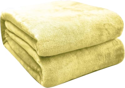 Zachte Fleece Deken voor Pasgeborenen 70 x 100 cm - Kinder Plaid Deken in Geel